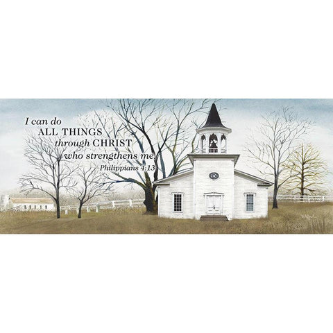 I Can Do All Things White Modern Wood Framed Art Print by Jacobs, Billy