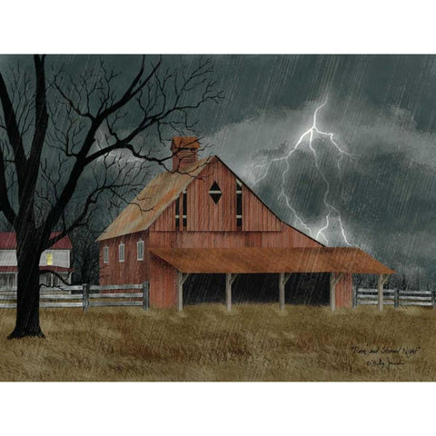 Dark and Stormy Night Gold Ornate Wood Framed Art Print with Double Matting by Jacobs, Billy