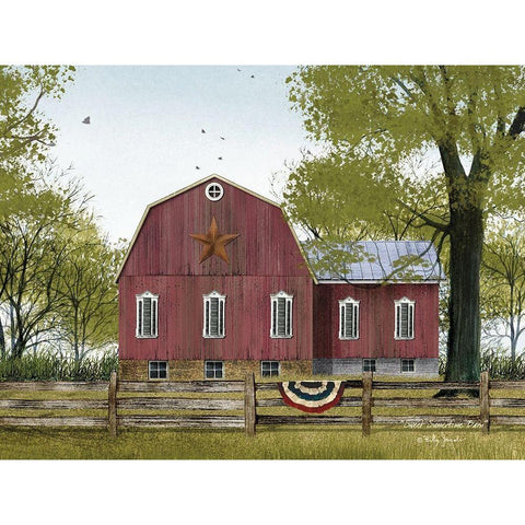 Sweet Summertime Barn Black Modern Wood Framed Art Print with Double Matting by Jacobs, Billy