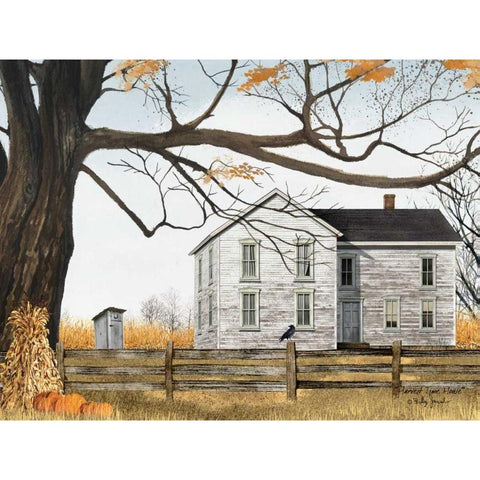 Harvest Time House Black Modern Wood Framed Art Print with Double Matting by Jacobs, Billy