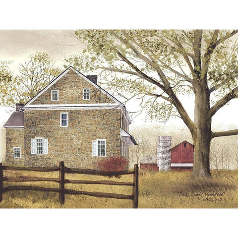 Bucks County Homestead Gold Ornate Wood Framed Art Print with Double Matting by Jacobs, Billy