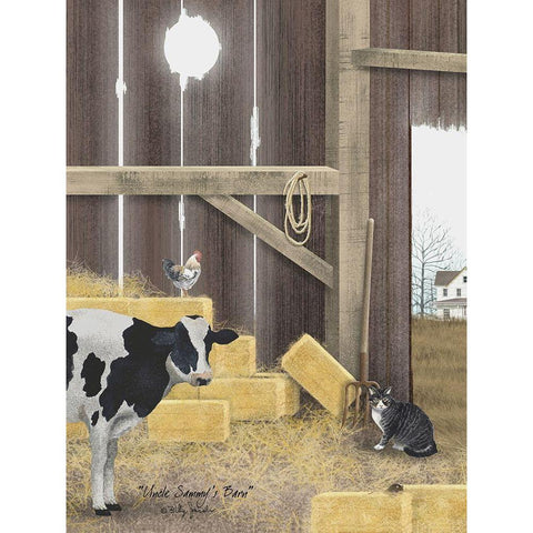 Uncle Sammys Barn White Modern Wood Framed Art Print by Jacobs, Billy