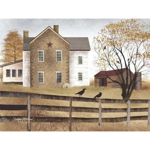 Autumn Afternoon Black Modern Wood Framed Art Print with Double Matting by Jacobs, Billy