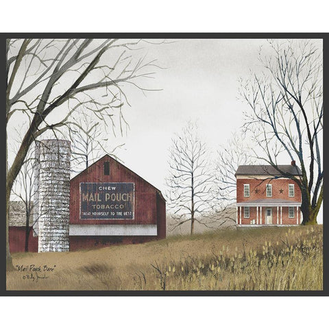 Mail Pouch Barn               Black Modern Wood Framed Art Print with Double Matting by Jacobs, Billy