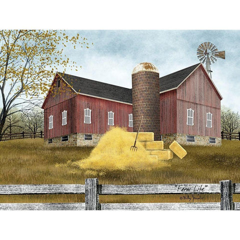 Farm Life Black Modern Wood Framed Art Print with Double Matting by Jacobs, Billy