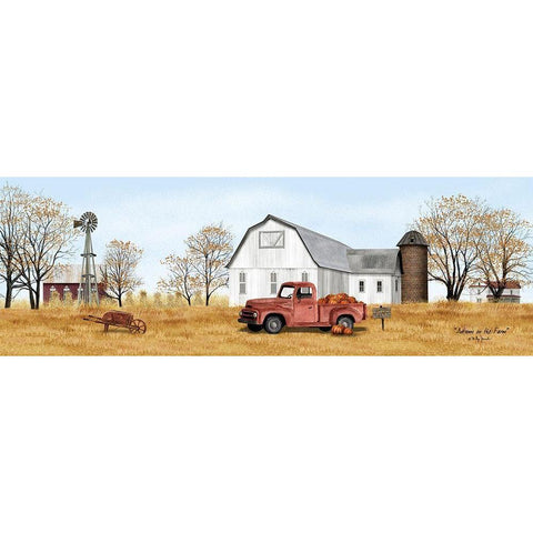 Autumn on the Farm White Modern Wood Framed Art Print by Jacobs, Billy