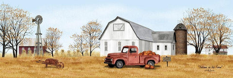 Autumn on the Farm White Modern Wood Framed Art Print with Double Matting by Jacobs, Billy