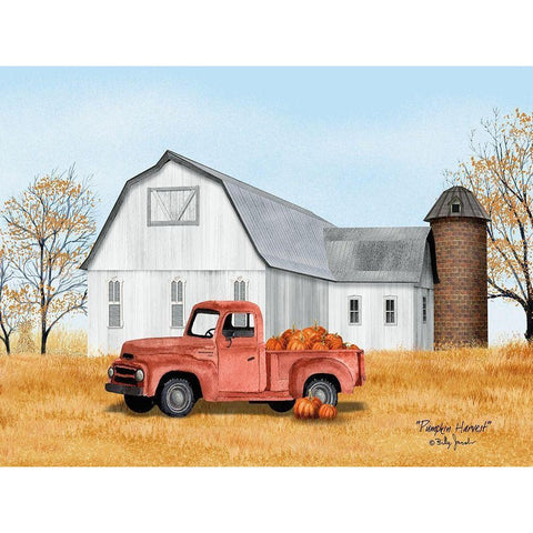 Pumpkin Harvest White Modern Wood Framed Art Print by Jacobs, Billy