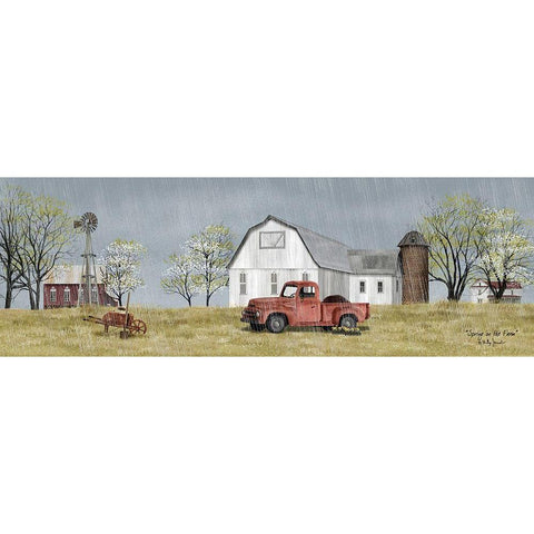 Spring on the Farm Black Modern Wood Framed Art Print with Double Matting by Jacobs, Billy