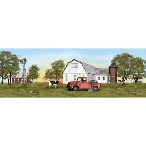 Summer on the Farm Black Modern Wood Framed Art Print with Double Matting by Jacobs, Billy