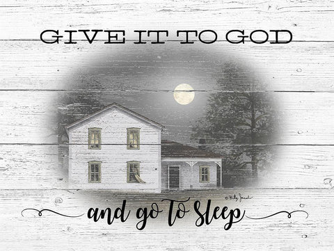 Give it to God White Modern Wood Framed Art Print with Double Matting by Jacobs, Billy