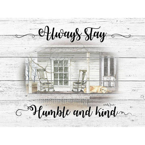 Humble and Kind White Modern Wood Framed Art Print by Jacobs, Billy