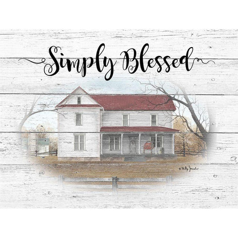 Simply Blessed Gold Ornate Wood Framed Art Print with Double Matting by Jacobs, Billy