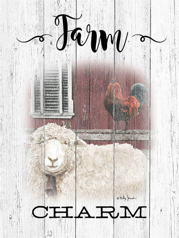 Farm Charm White Modern Wood Framed Art Print with Double Matting by Jacobs, Billy