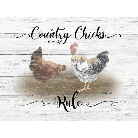 County Chicks Rule Black Modern Wood Framed Art Print with Double Matting by Jacobs, Billy