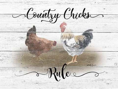 County Chicks Rule Black Ornate Wood Framed Art Print with Double Matting by Jacobs, Billy