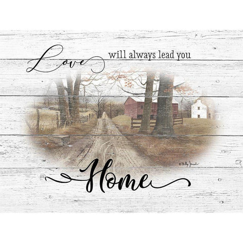 Love Will Always Lead You Home Black Modern Wood Framed Art Print with Double Matting by Jacobs, Billy