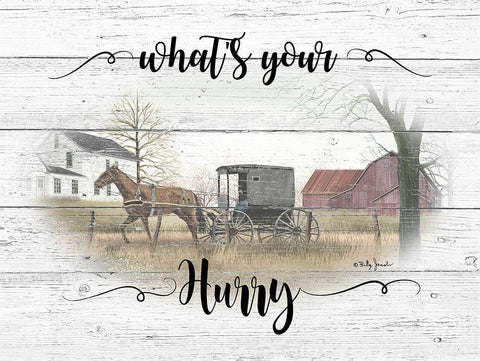 Whats Your Hurry White Modern Wood Framed Art Print with Double Matting by Jacobs, Billy