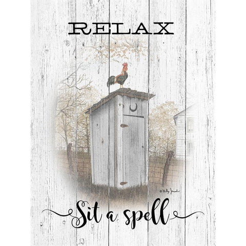 Relax - Sit a Spell Black Modern Wood Framed Art Print with Double Matting by Jacobs, Billy