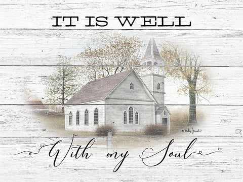 It is Well Black Ornate Wood Framed Art Print with Double Matting by Jacobs, Billy