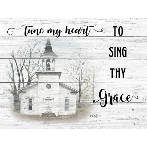 Tune My Heart White Modern Wood Framed Art Print by Jacobs, Billy