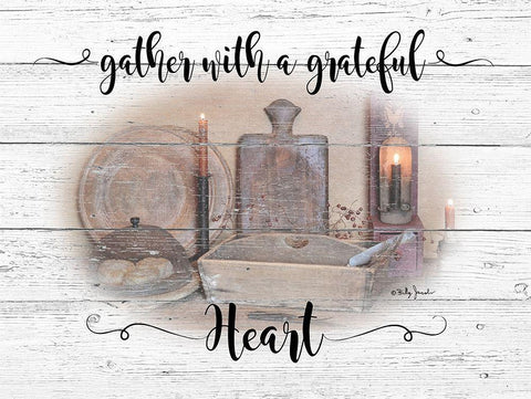 Gather White Modern Wood Framed Art Print with Double Matting by Jacobs, Billy