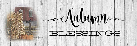 Autumn Blessings White Modern Wood Framed Art Print with Double Matting by Jacobs, Billy