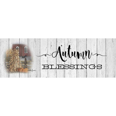 Autumn Blessings Black Modern Wood Framed Art Print by Jacobs, Billy
