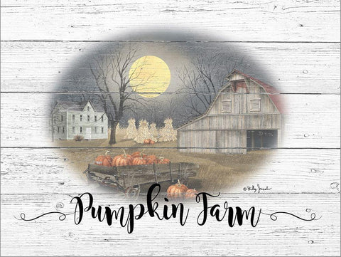 Pumpkin Farm Black Ornate Wood Framed Art Print with Double Matting by Jacobs, Billy