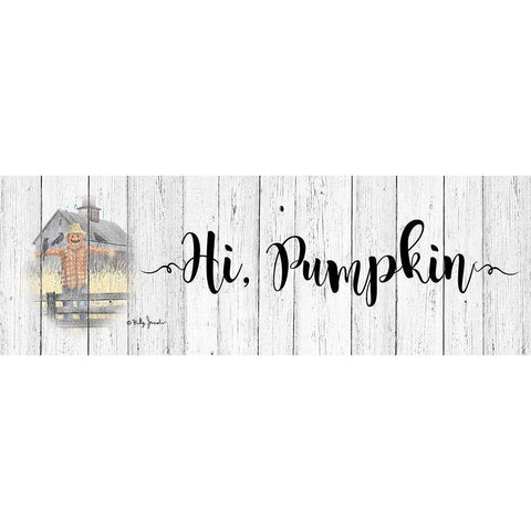 Hi-Pumpkin Black Modern Wood Framed Art Print with Double Matting by Jacobs, Billy