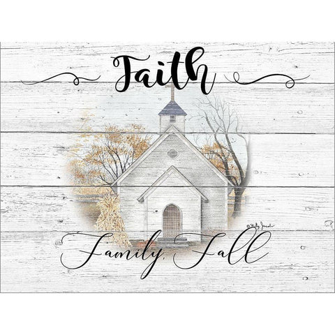 Faith-Family-Fall White Modern Wood Framed Art Print by Jacobs, Billy