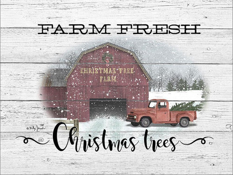 Farm Fresh Christmas Trees Black Ornate Wood Framed Art Print with Double Matting by Jacobs, Billy