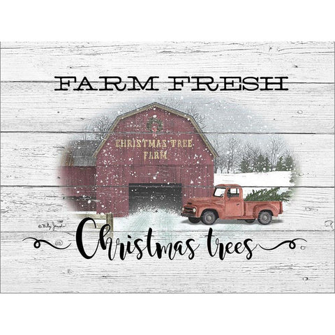 Farm Fresh Christmas Trees White Modern Wood Framed Art Print by Jacobs, Billy