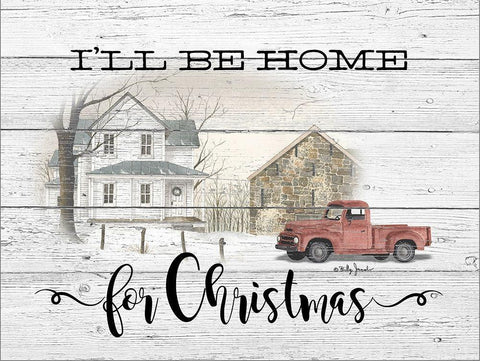 Ill Be Home for Christmas White Modern Wood Framed Art Print with Double Matting by Jacobs, Billy