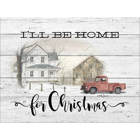 Ill Be Home for Christmas Gold Ornate Wood Framed Art Print with Double Matting by Jacobs, Billy