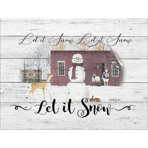 Let It Snow White Modern Wood Framed Art Print by Jacobs, Billy