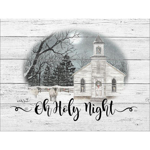 Oh Holy Night White Modern Wood Framed Art Print by Jacobs, Billy