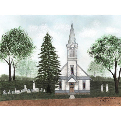 The Old Stanwood Church Black Modern Wood Framed Art Print with Double Matting by Jacobs, Billy