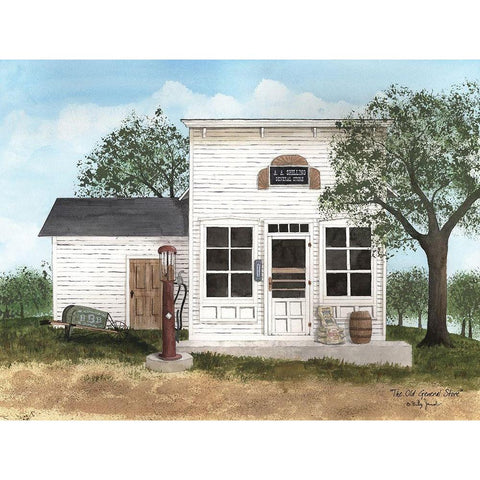 The Old General Store Black Modern Wood Framed Art Print with Double Matting by Jacobs, Billy