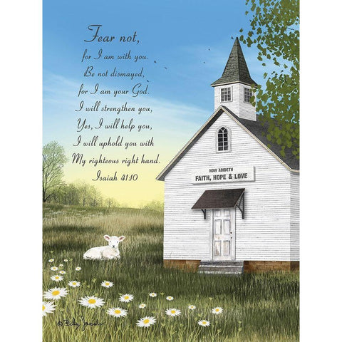 Fear Not with Verse White Modern Wood Framed Art Print by Jacobs, Billy