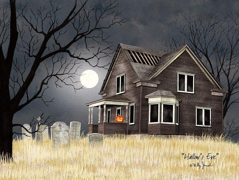 Hallows Eve White Modern Wood Framed Art Print with Double Matting by Jacobs, Billy