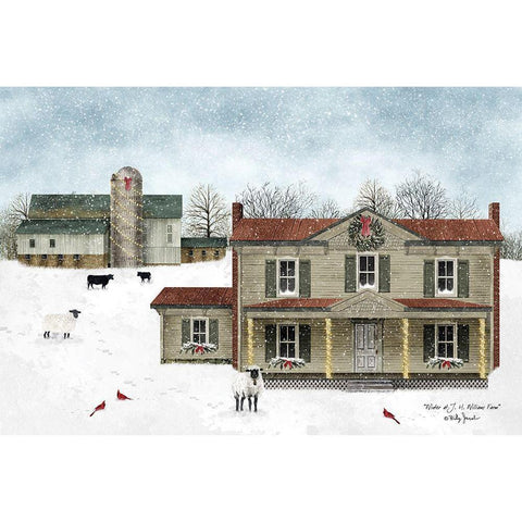 Winter at J.H. Williams Farm White Modern Wood Framed Art Print by Jacobs, Billy