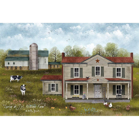 Spring at J.H. Williams Farm Black Modern Wood Framed Art Print with Double Matting by Jacobs, Billy