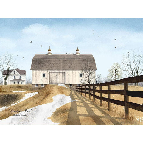 Grandpas Barn White Modern Wood Framed Art Print by Jacobs, Billy