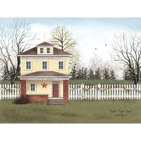 White Picket Fence White Modern Wood Framed Art Print by Jacobs, Billy