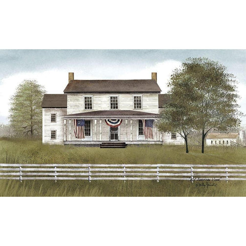 My American Home              White Modern Wood Framed Art Print by Jacobs, Billy