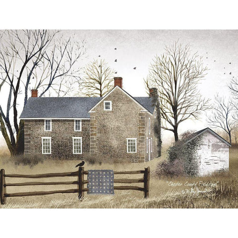 Chester County Fieldstone White Modern Wood Framed Art Print by Jacobs, Billy