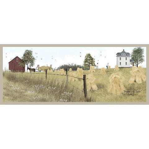 Bringing in the Sheaves White Modern Wood Framed Art Print by Jacobs, Billy