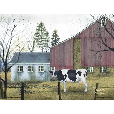 Holstein Black Modern Wood Framed Art Print by Jacobs, Billy