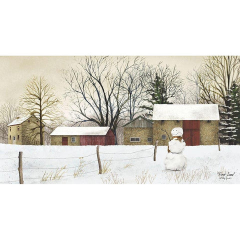 First Snow       Black Modern Wood Framed Art Print with Double Matting by Jacobs, Billy